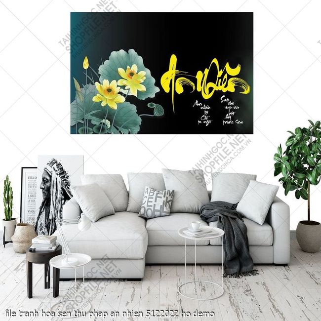 file tranh hoa sen thu phap an nhien 5122022 ho